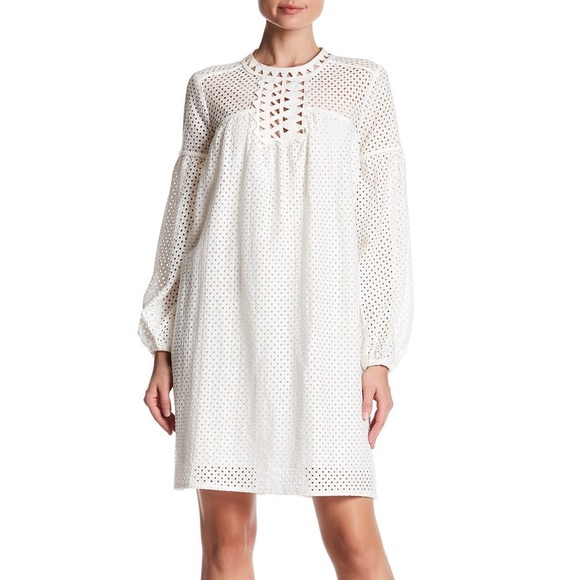 MAX STUDIO. White Eyelet Dress. - Picture 2 of 3